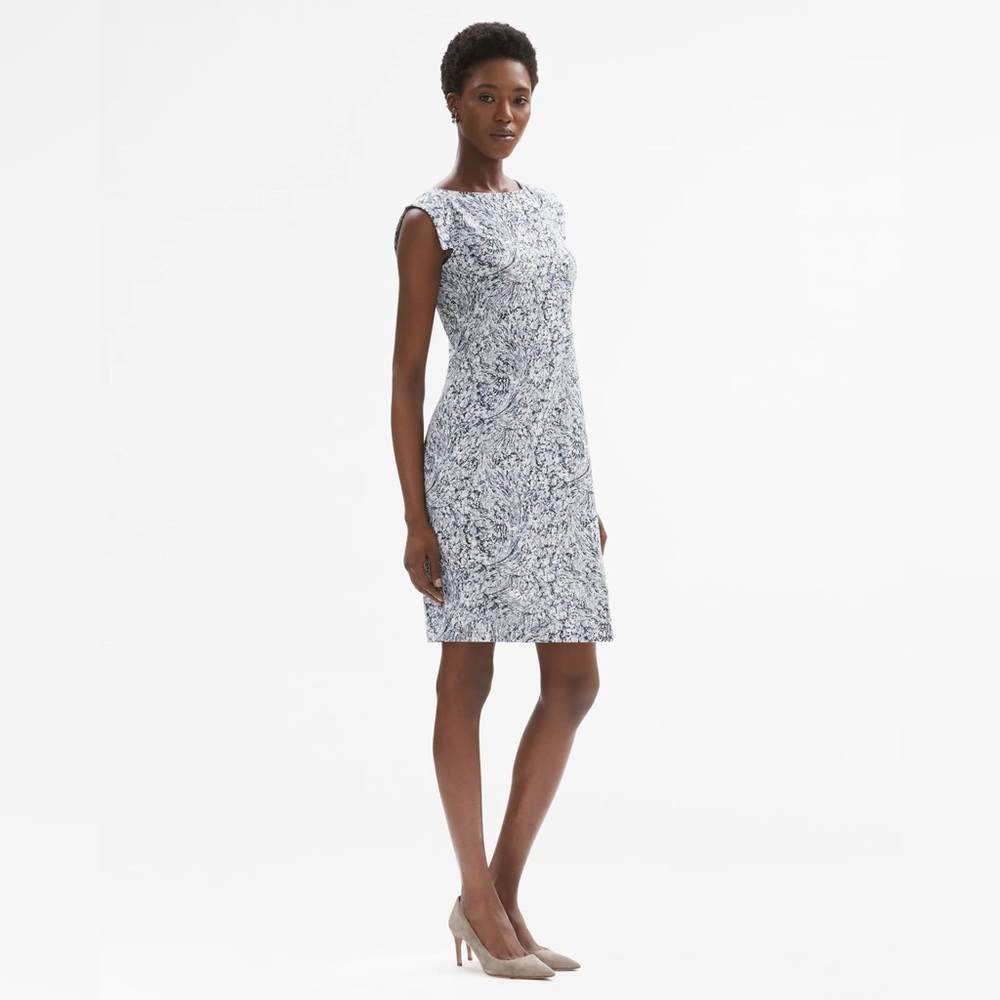 NWT MM Lafleur The Sarah Dress in Indigo Marble